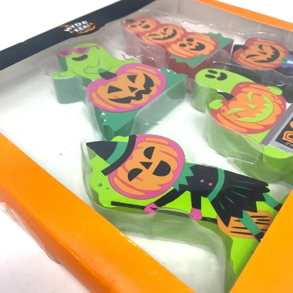 Target Hyde & EEK! Wood Pumpkins Mini Mantel Halloween Decorative Figurine Set